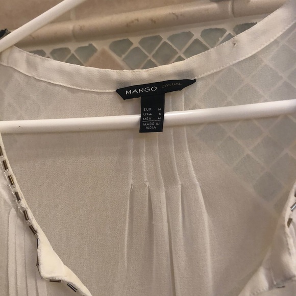 Basically like new mango white beaded blouse - Picture 2 of 4